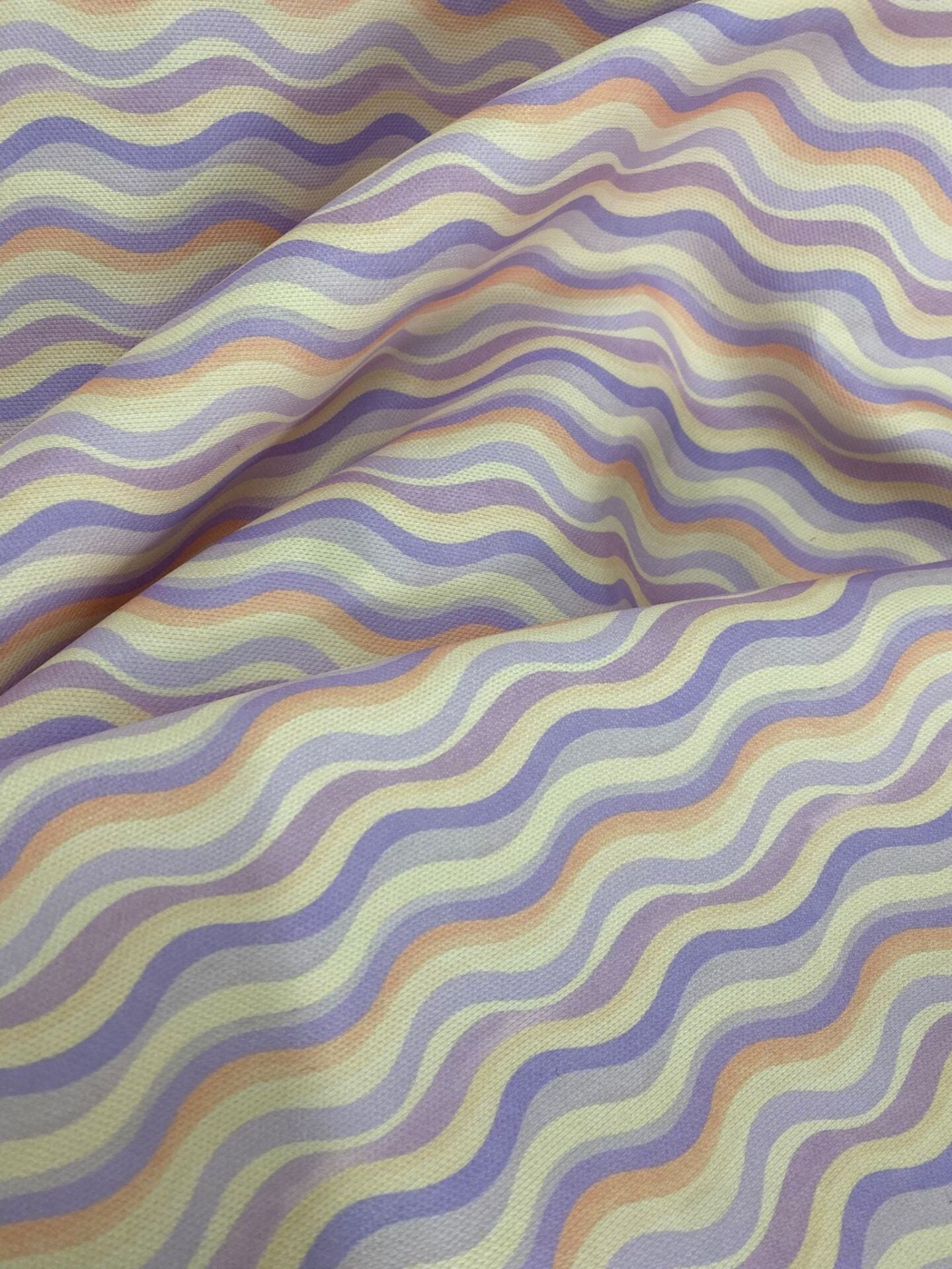 Soft Retro Dalga Desenli Kumaş