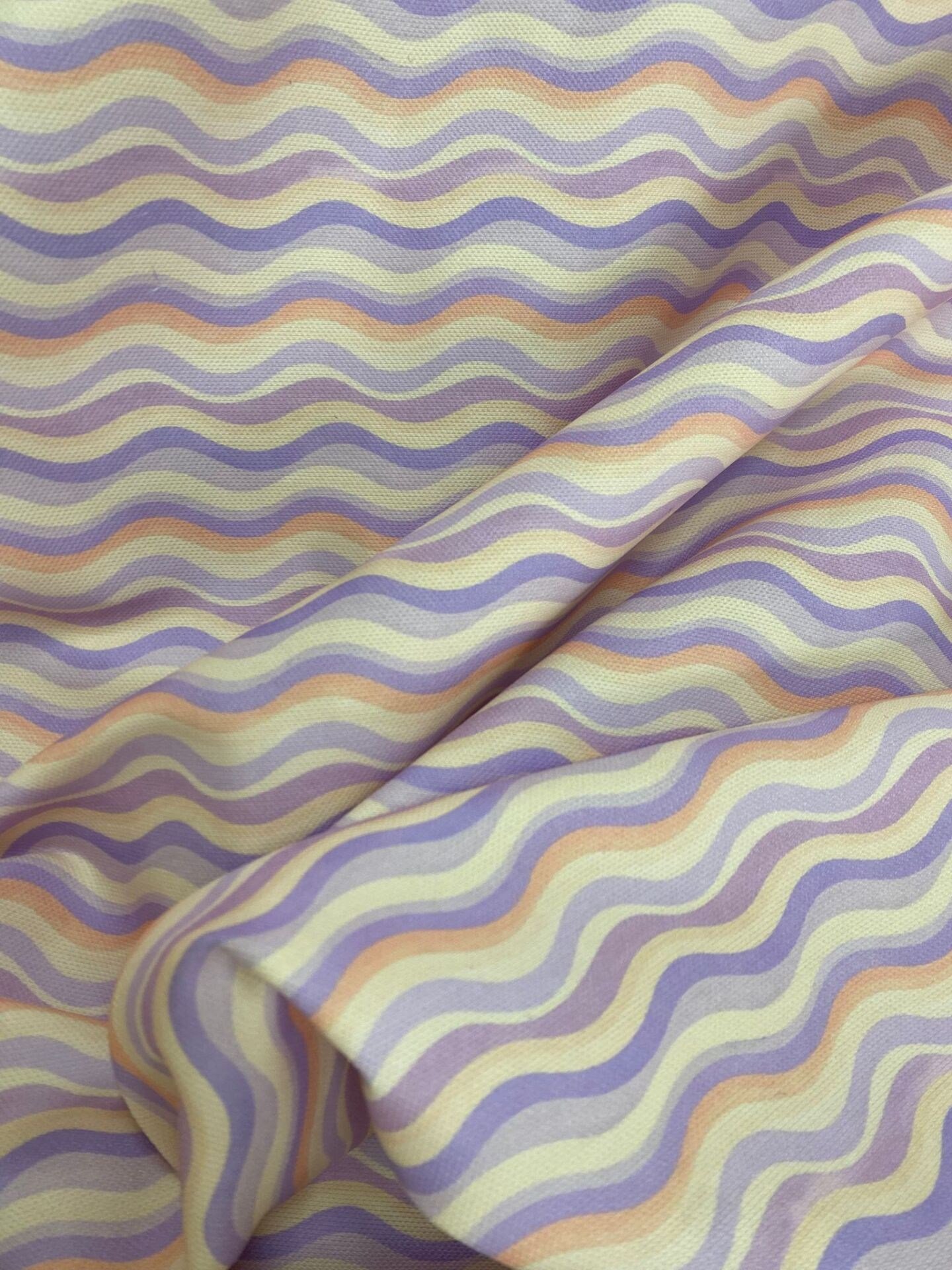 Soft Retro Dalga Desenli Kumaş