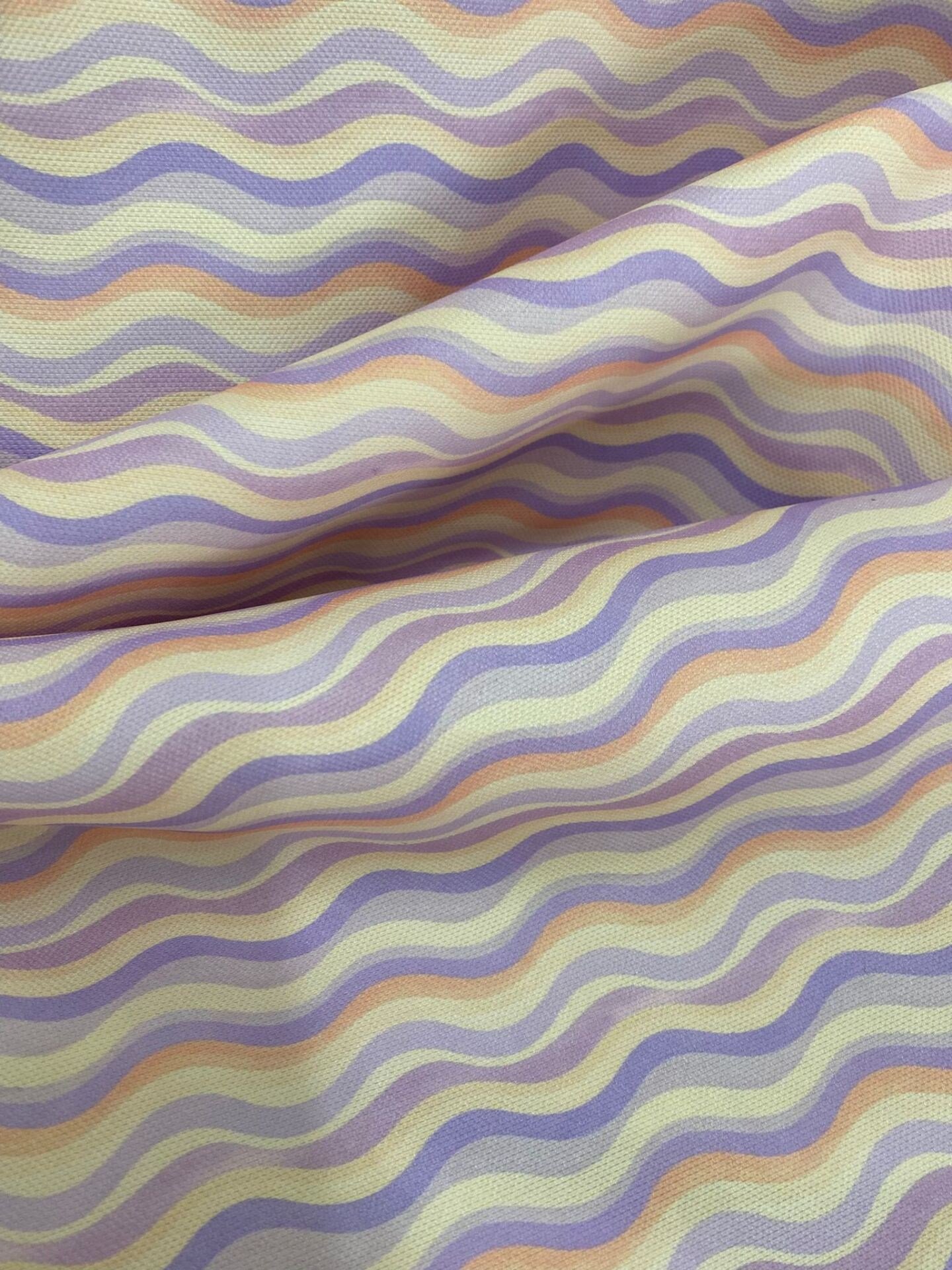 Soft Retro Dalga Desenli Kumaş