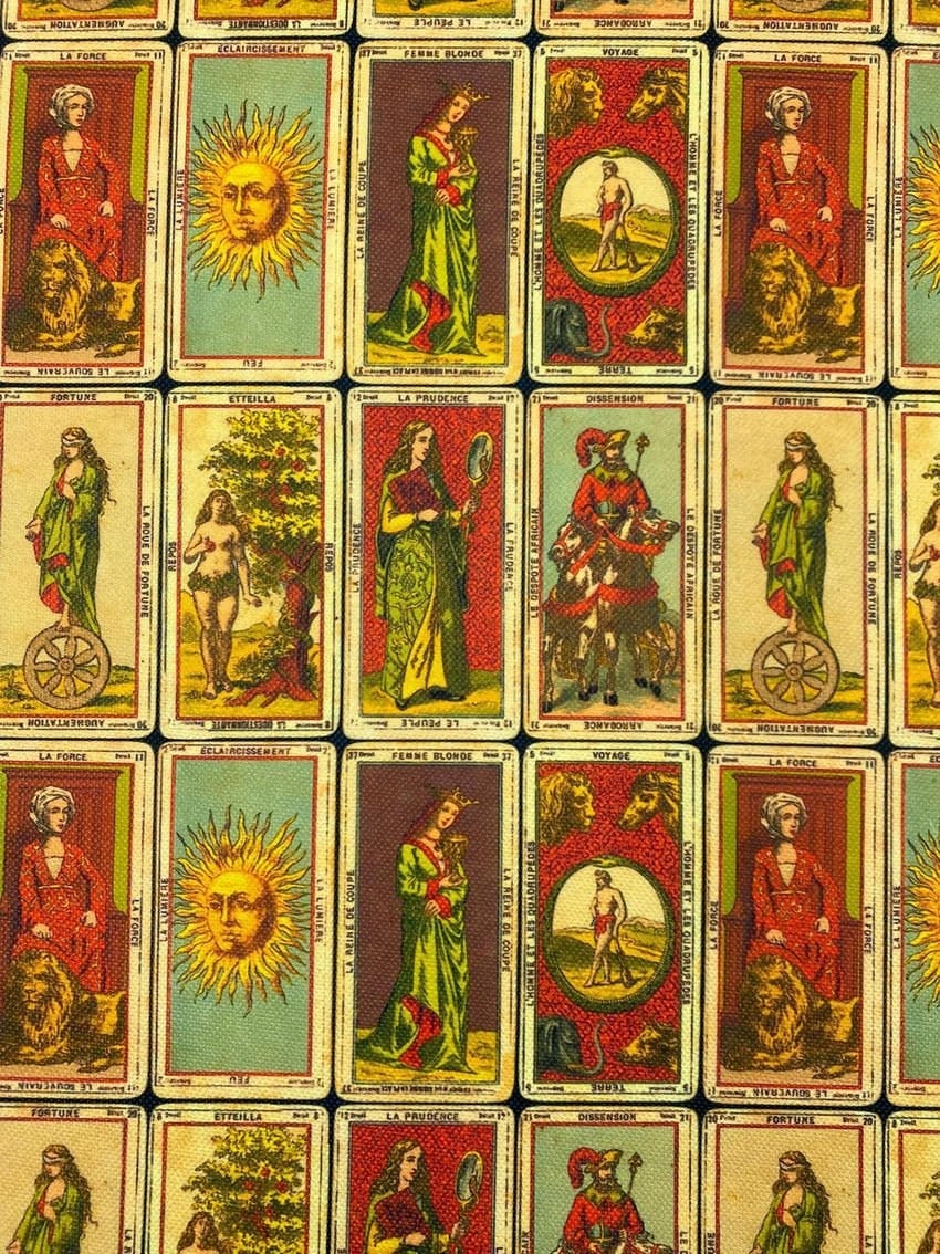 Tarot Kartı Desenli Kumaş