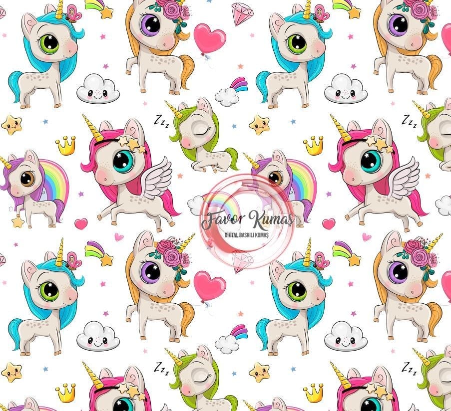 Unicorn Desenli Kumaş 3