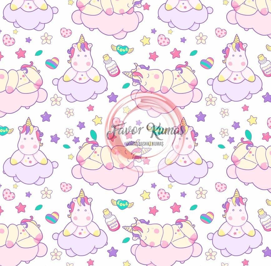 Unicorn Desenli Kumaş