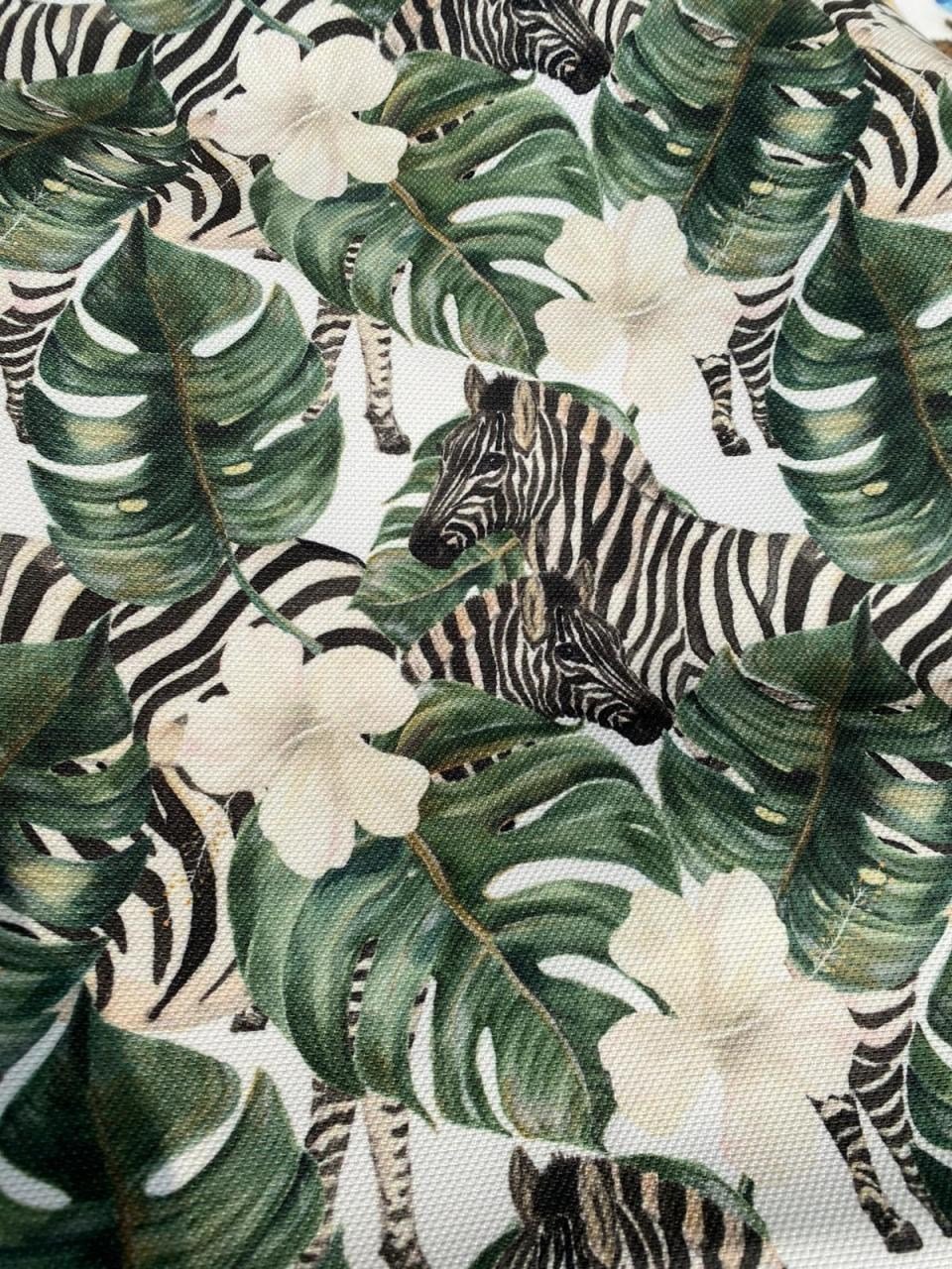 Yaprak ve Zebra Desenli Kumaş