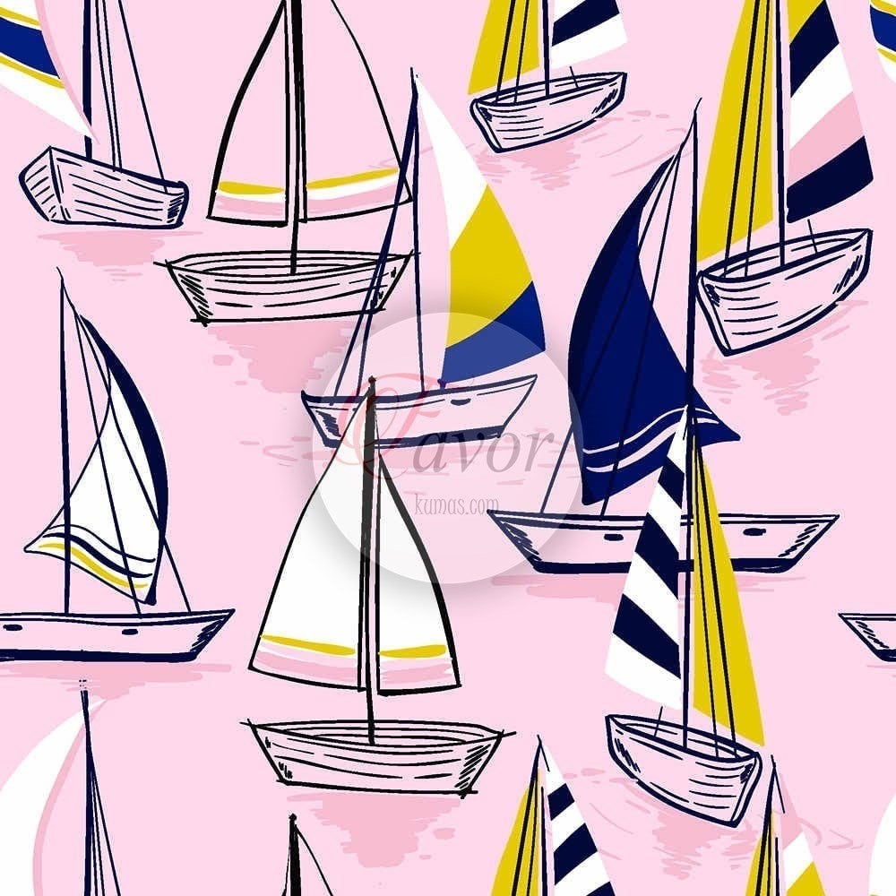 Yelken Desenli Marin Kumaş