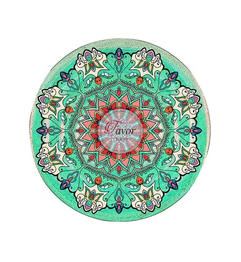 Yeşil Mandala Desenli Kumaş