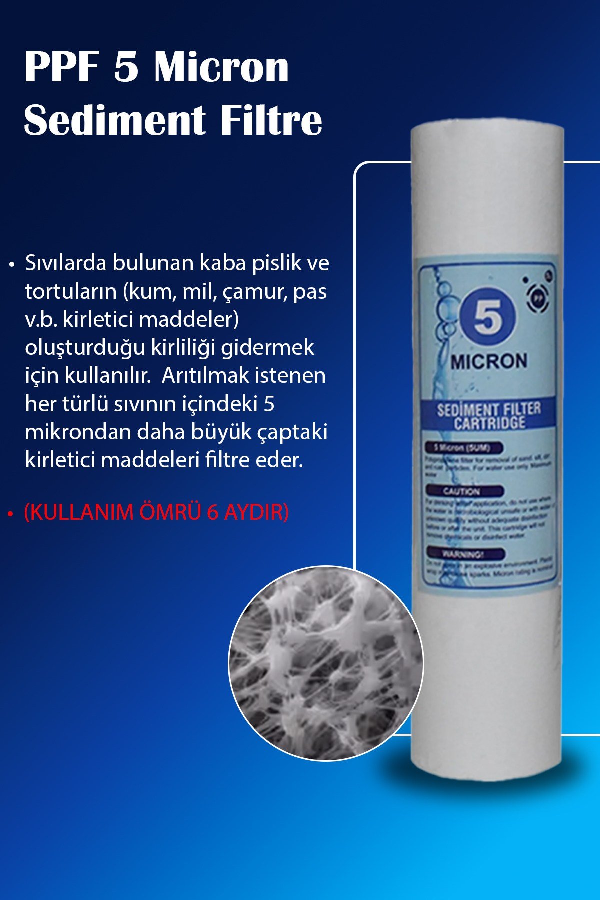 Açık Kasa Su Arıtma Cihazı 6 Aşamalı Alkalin Takveli Filtre Seti Membranlı