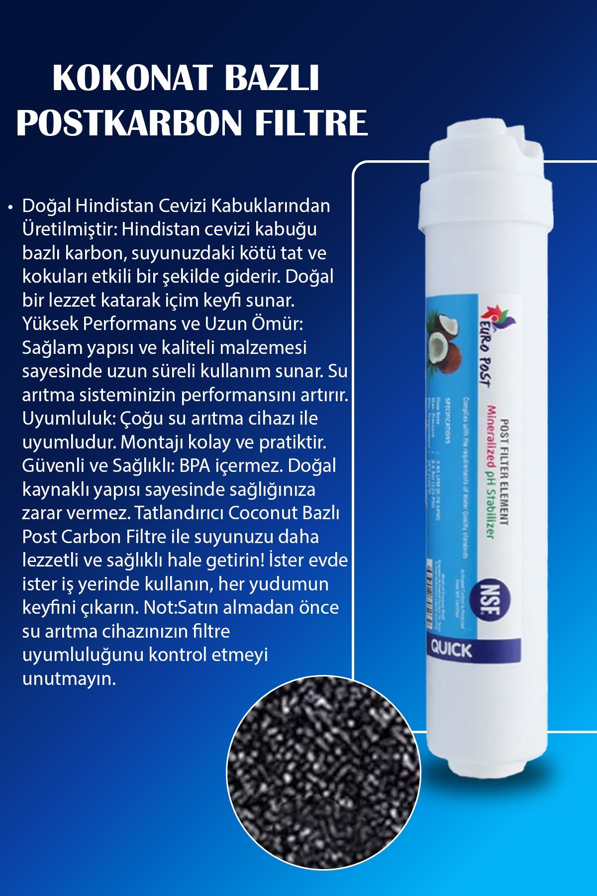 GOLD Serisi Kapalı Kasa Su Arıtma Cihazı 80 Gpd Süpar Sarım Membranlı 5 Aşama Yıllık Filtre Seti
