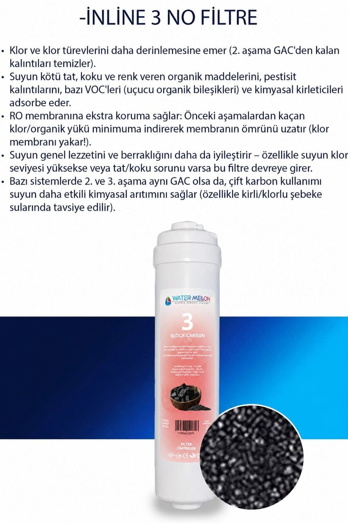 GOLD Serisi Kapalı Kasa Su Arıtma Cihazı Uyumlu 4 Aşama Membransız Yıllık Filtre Bakım Seti