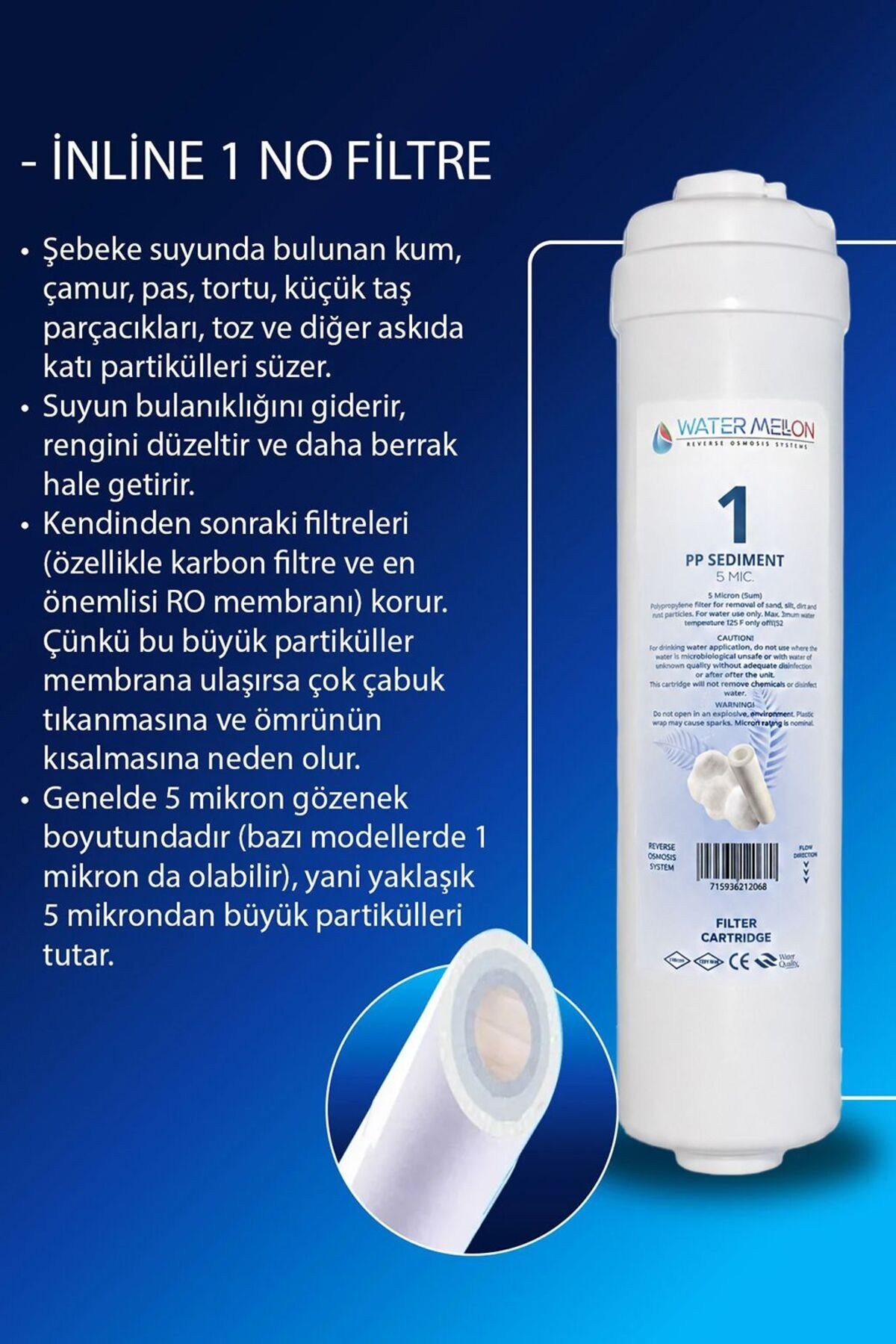 GOLD Serisi Kapalı Kasa Su Arıtma Cihazı Uyumlu 4 Aşama Membransız Yıllık Filtre Bakım Seti