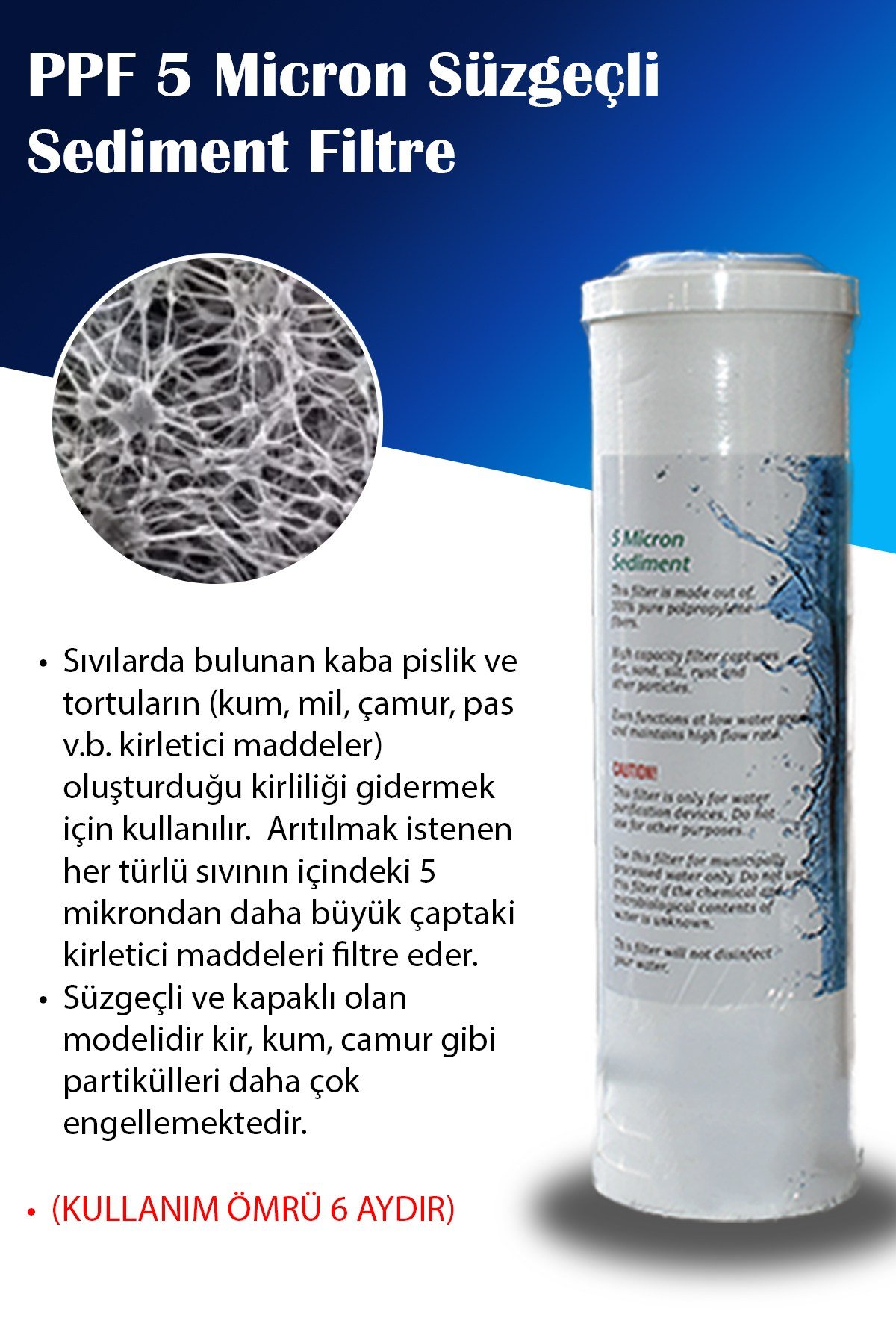 Ihlas Su Arıtma Cihazı Uyumlu 5 Aşamalı Membranlı Filtre Bakım Setii