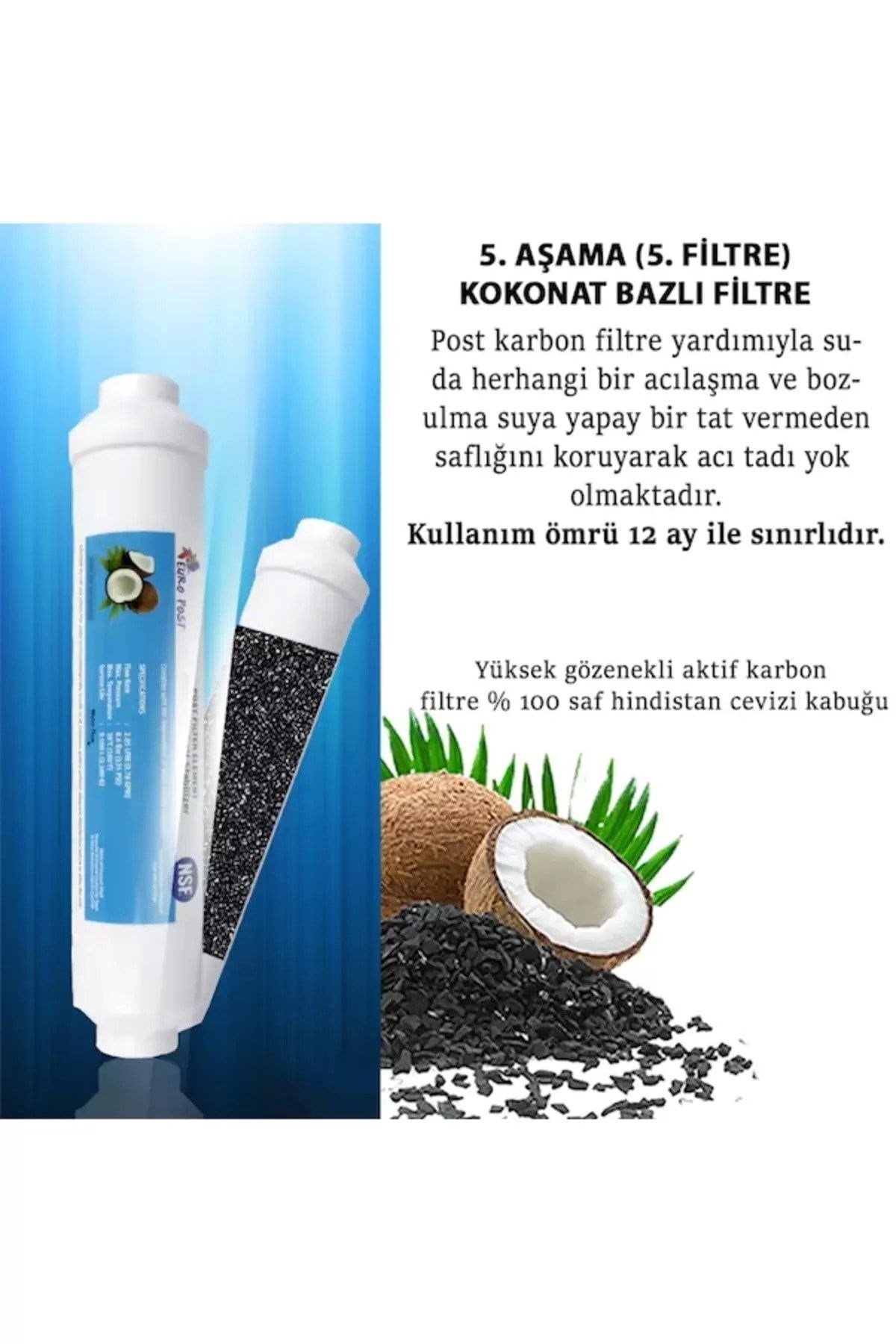 Kapalı Kasa Inline Su Arıtma Cihazı Uyumlu 80 Gpd Domestic Membranlı Filtresi 10 Aşamalı Filtre Seti