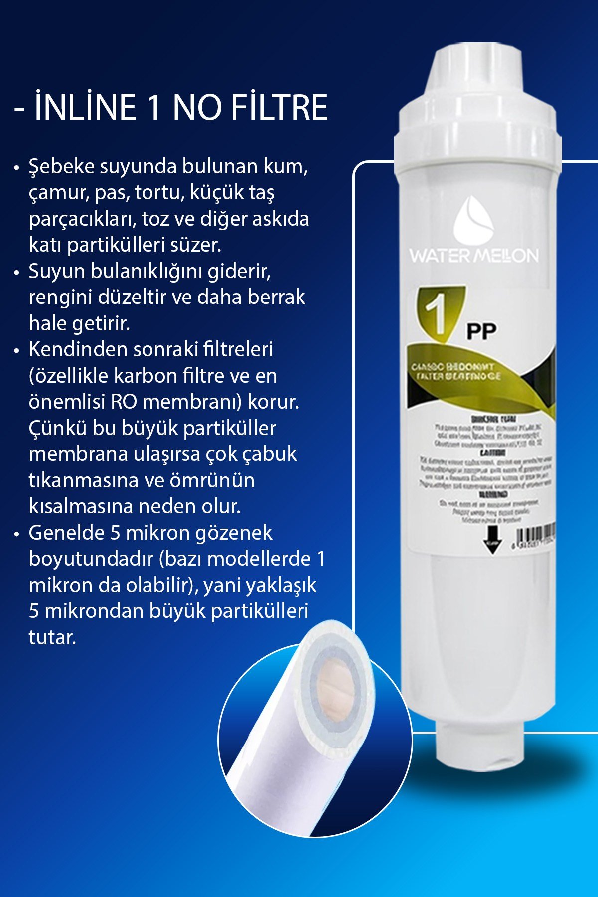 SİLVER Serisi Kapalı Kasa Su Arıtma Cihazı 80 Gpd Süper Sarım Membranlı 5 Aşama Yıllık Filtre Seti