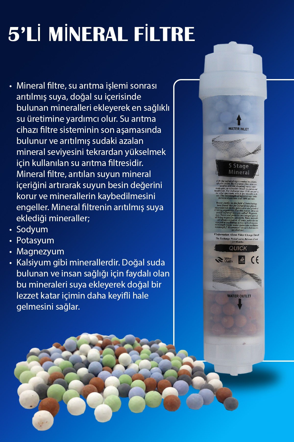 Su Arıtma Cihazları Için 5'li Alkali-detox-mineral Filtre
