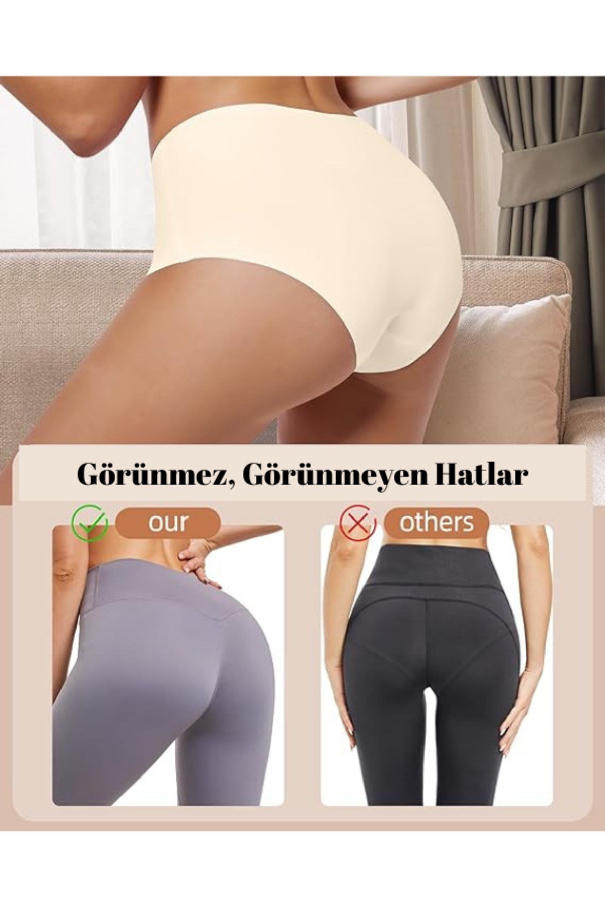5'li Lazer Kesim Extra Yüksek bel İz Yapmaz Extra Yumuşak Dikişsiz Bato Külot