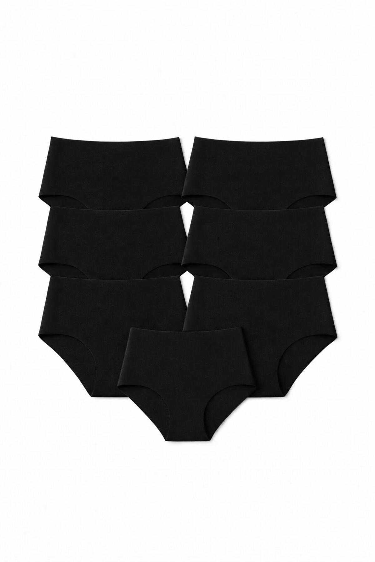 7’li Ekonomik Paket Extra Yüksek Bel Lazer Kesim Külot İz Yapmaz,dikişsiz,esnek,yumuşak(RAHAT KALIP)