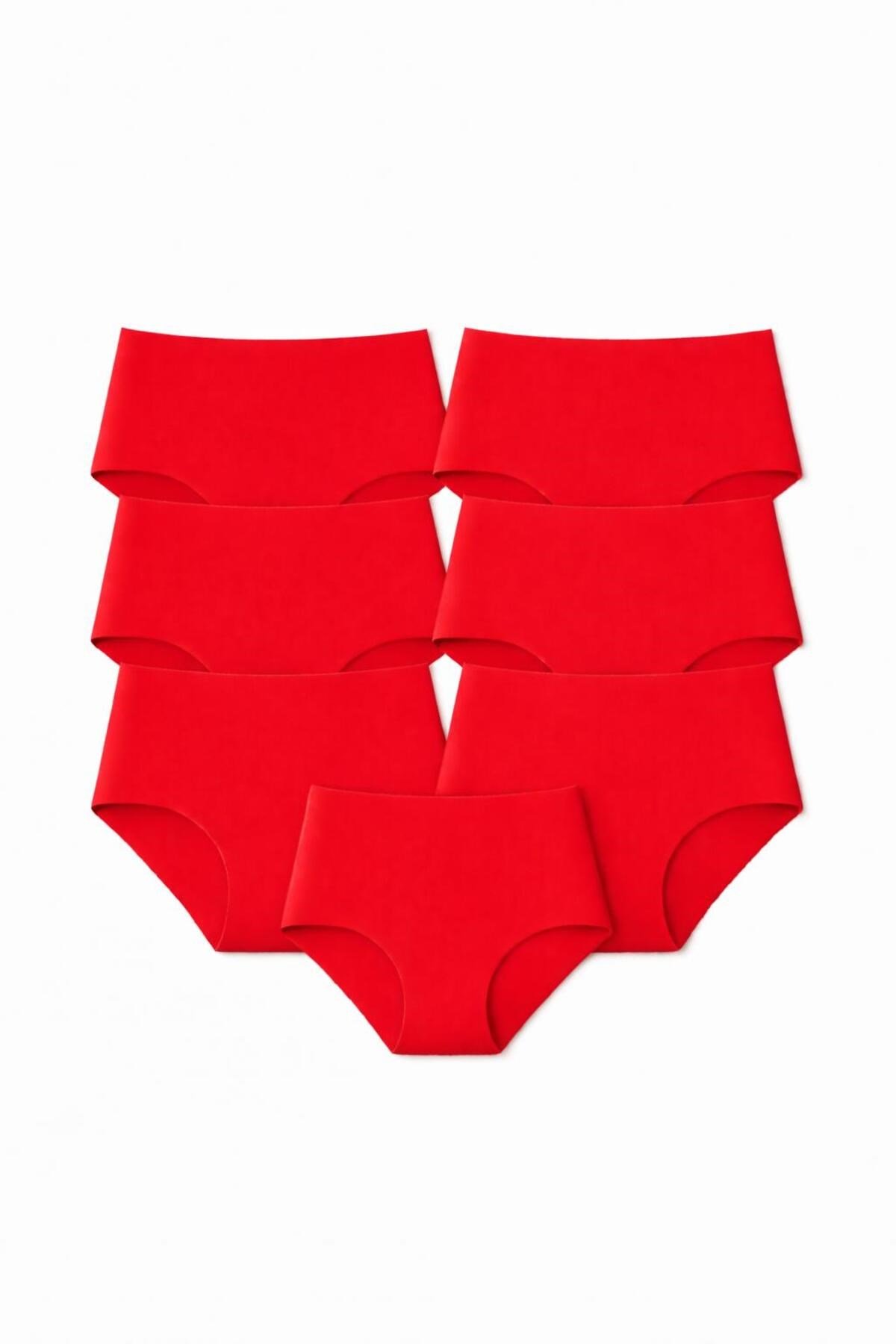 7’li Ekonomik Paket Extra Yüksek Bel Lazer Kesim Külot İz Yapmaz,dikişsiz,esnek,yumuşak(RAHAT KALIP)