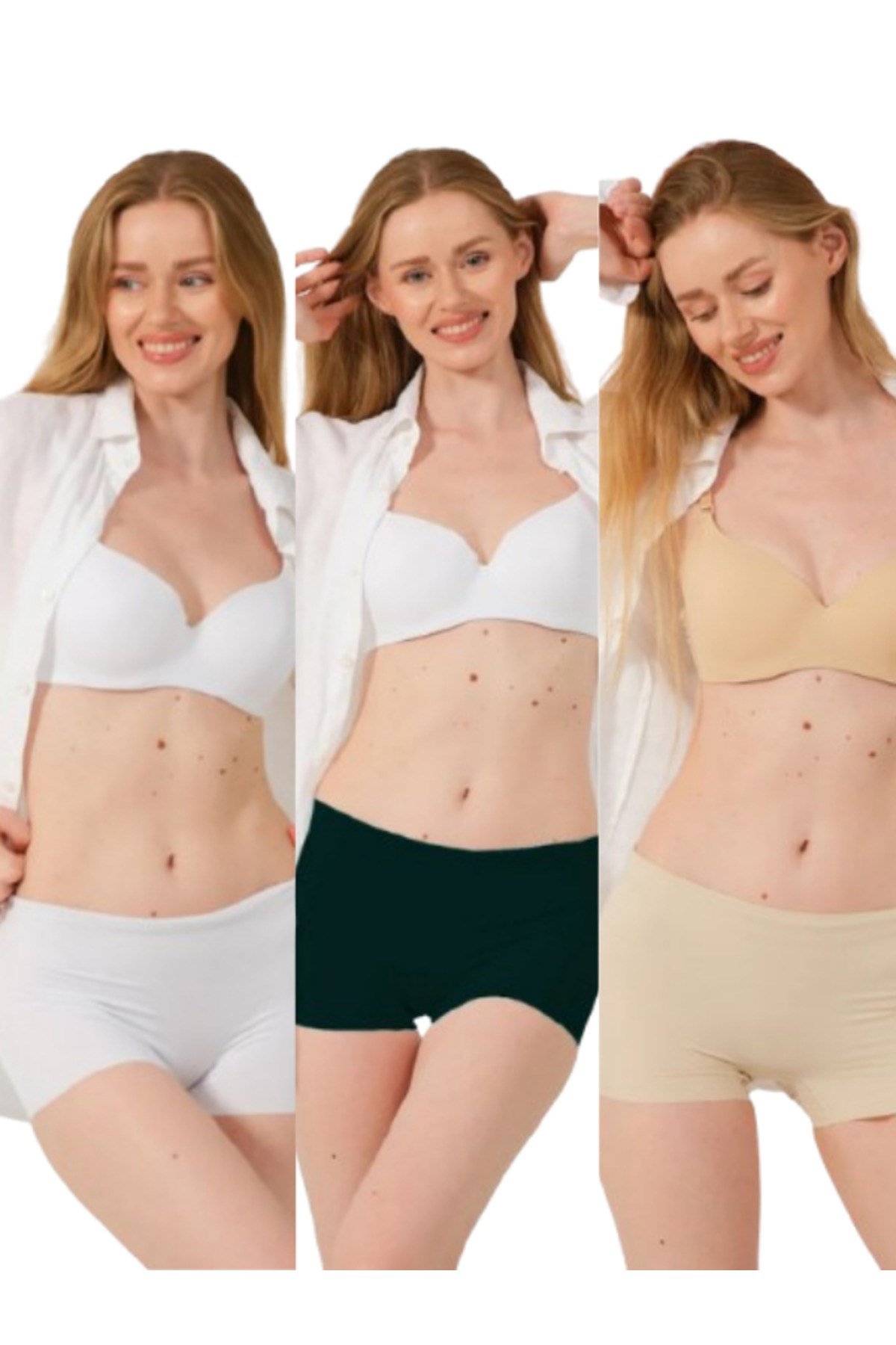 Basic Lazer Kesim Dikişsiz Kadın Boxer Külot 3'lü Ekonomik Paket(EXTRA YUMUŞAK VE EXTRA ESNEK)