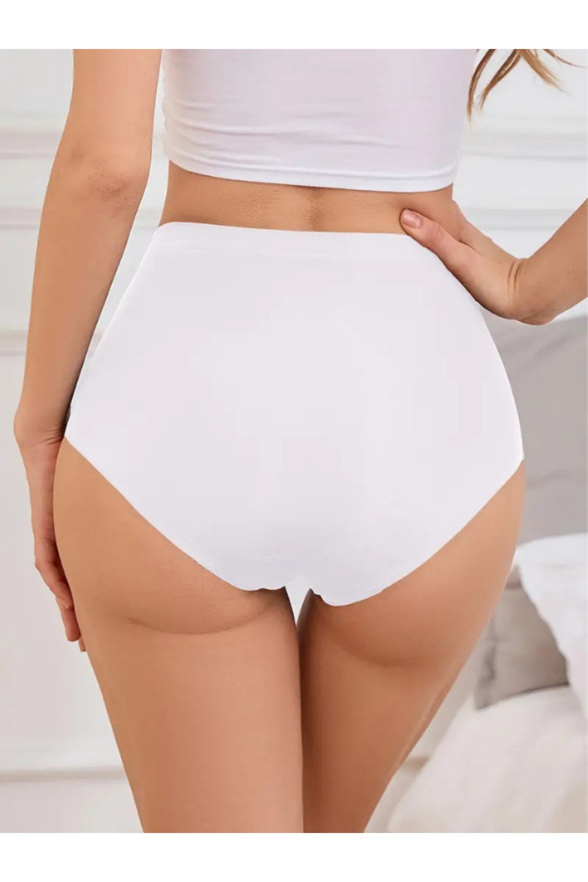 Kadın Extra Yüksek Bel Dikişsiz Lazer Kesim Külot (BELİ LASTİKLİ) 6'lı Set