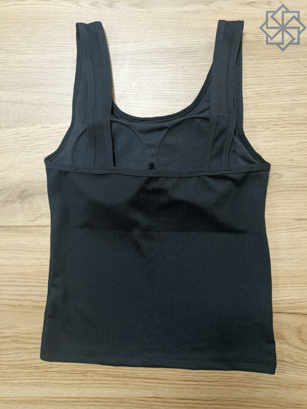 Kadın Fitilli Görünümlü Kalın Askılı Basic Beyaz Atlet Crop