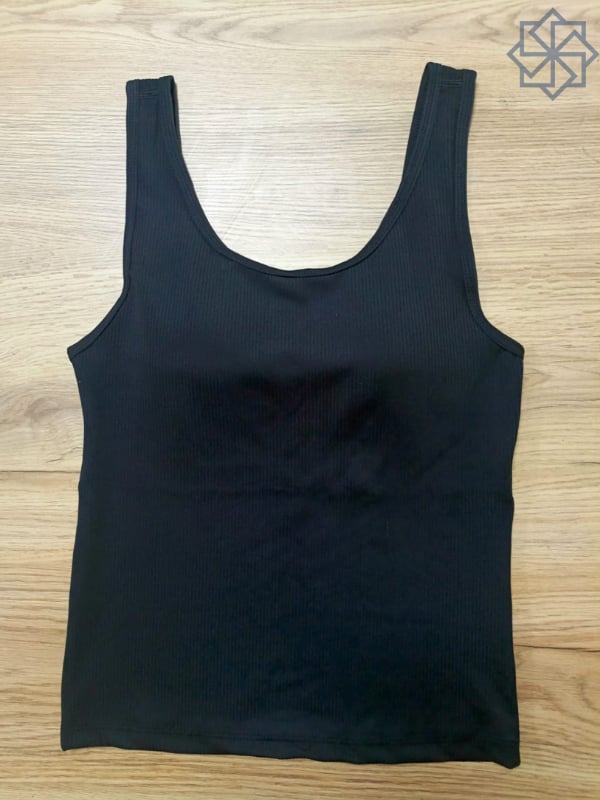 Kadın Fitilli Görünümlü Kalın Askılı Basic Beyaz Atlet Crop