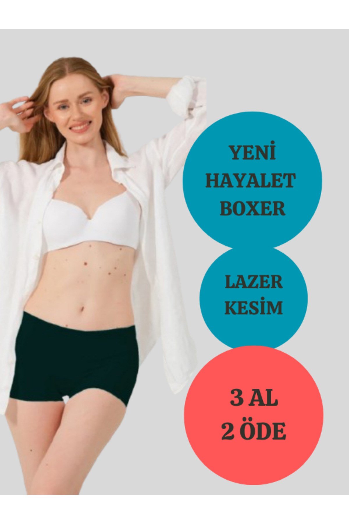 Tekli Basic Lazer Kesim Dikişsiz Kadın Boxer Külot Ekonomik Paket (EXTRA YUMUŞAK VE EXTRA ESNEK)