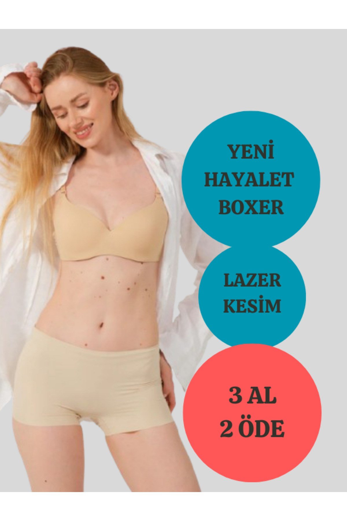 Tekli Basic Lazer Kesim Dikişsiz Kadın Boxer Külot Ekonomik Paket (EXTRA YUMUŞAK VE EXTRA ESNEK)