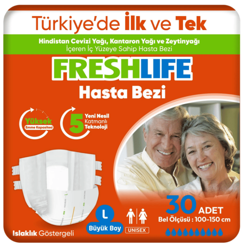 Freshlife Large Bel Bantlı Yetişkin Hasta Bezi 30 Adet