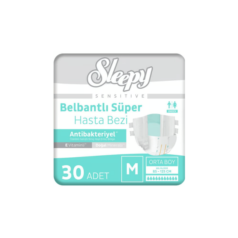 Sleepy Medium Bel Bantlı Yetişkin Hasta Bezi 30 Adet