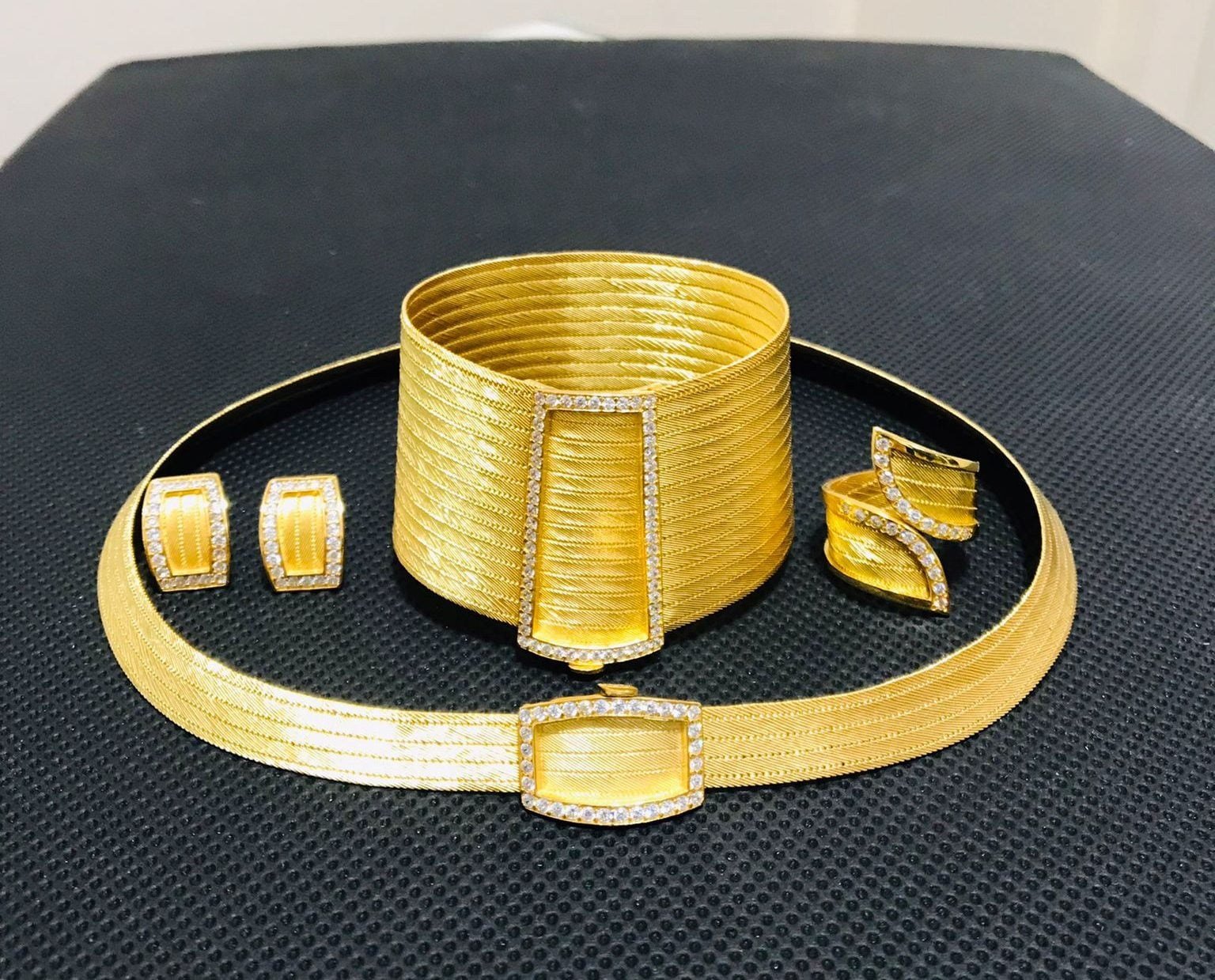 5 sıra kolye 15 bileklik kenarı taşlı set takım