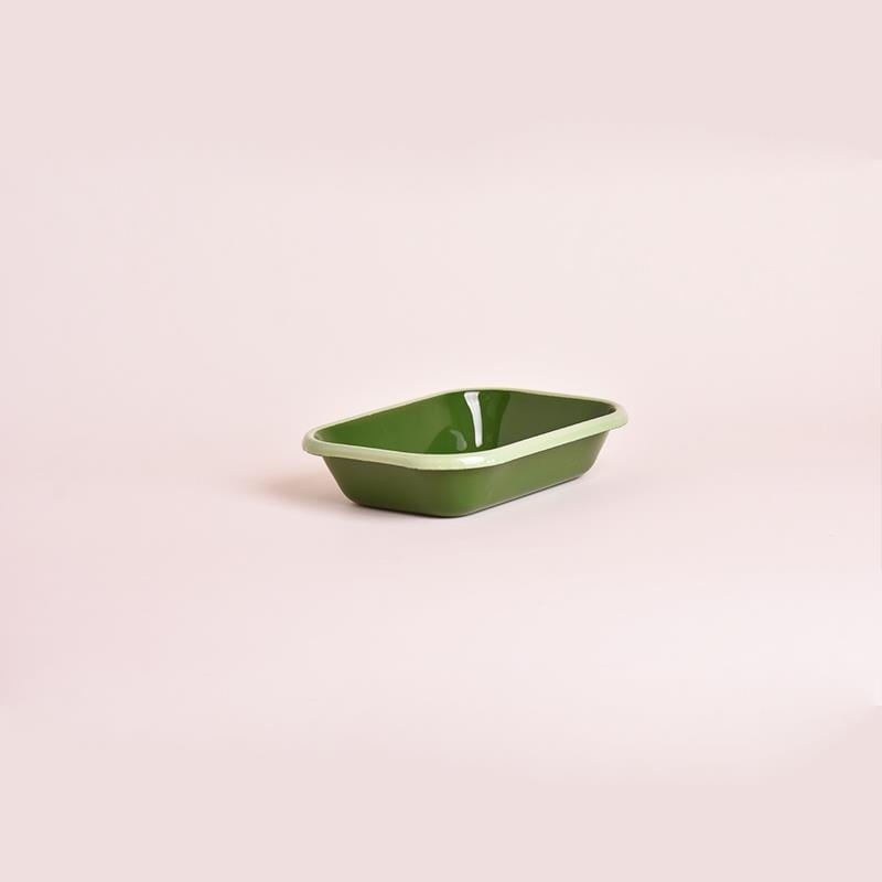 Emaye 16x11 cm Meze Tabağı Asker Yeşili- Nil Yeşili