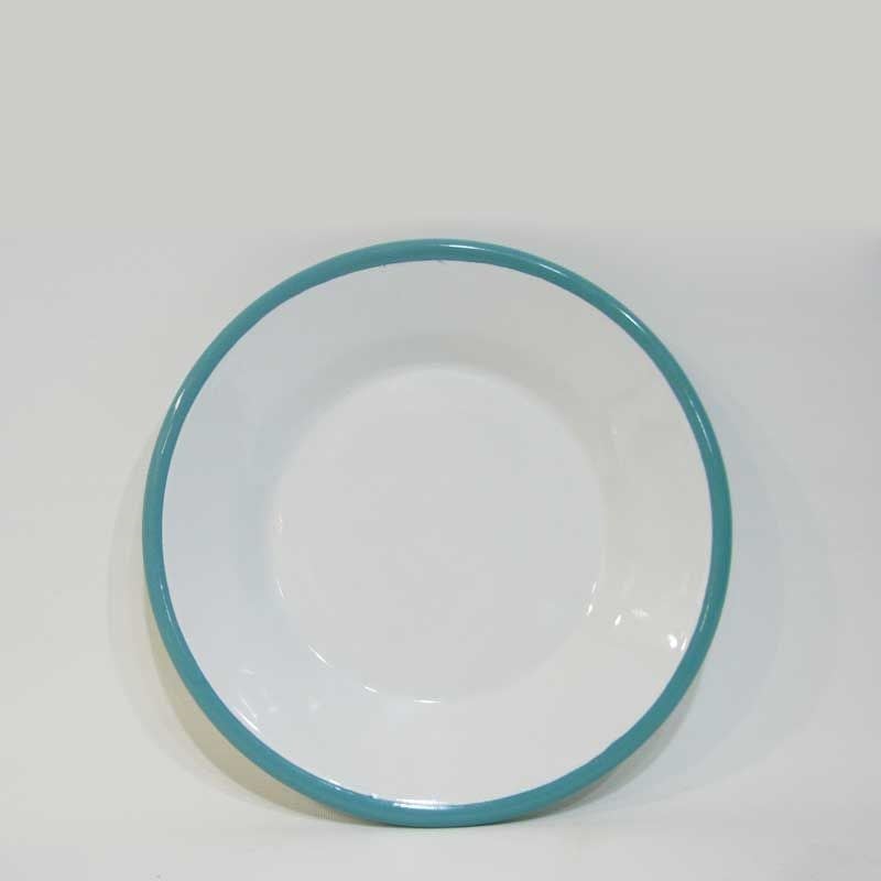 Emaye 21 cm Kenar Tabak Turkuaz