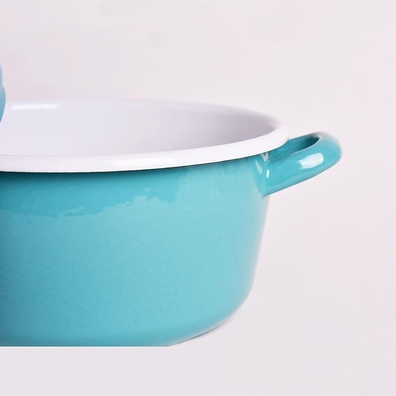Emaye 22 cm Tencere Turkuaz