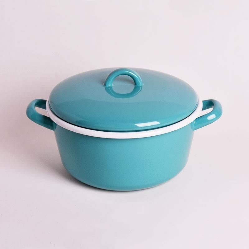 Emaye 22 cm Tencere Turkuaz