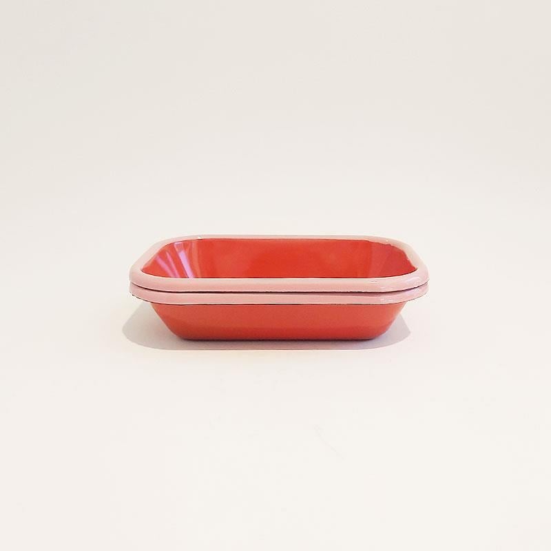 Emaye 2'li Meze Tabağı Kiremit 17 x 12 cm
