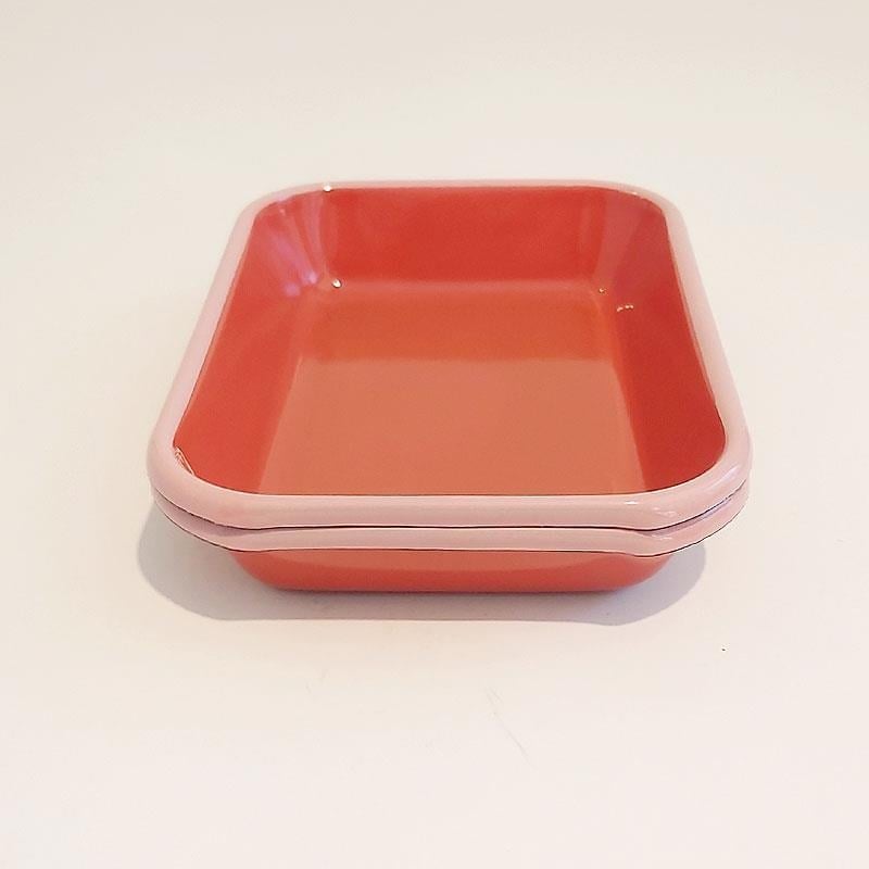 Emaye 2'li Meze Tabağı Kiremit 27 x 19 cm