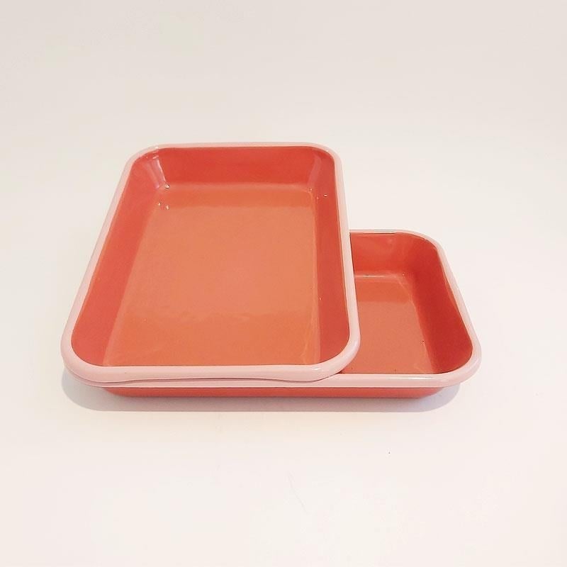 Emaye 2'li Meze Tabağı Kiremit 27 x 19 cm