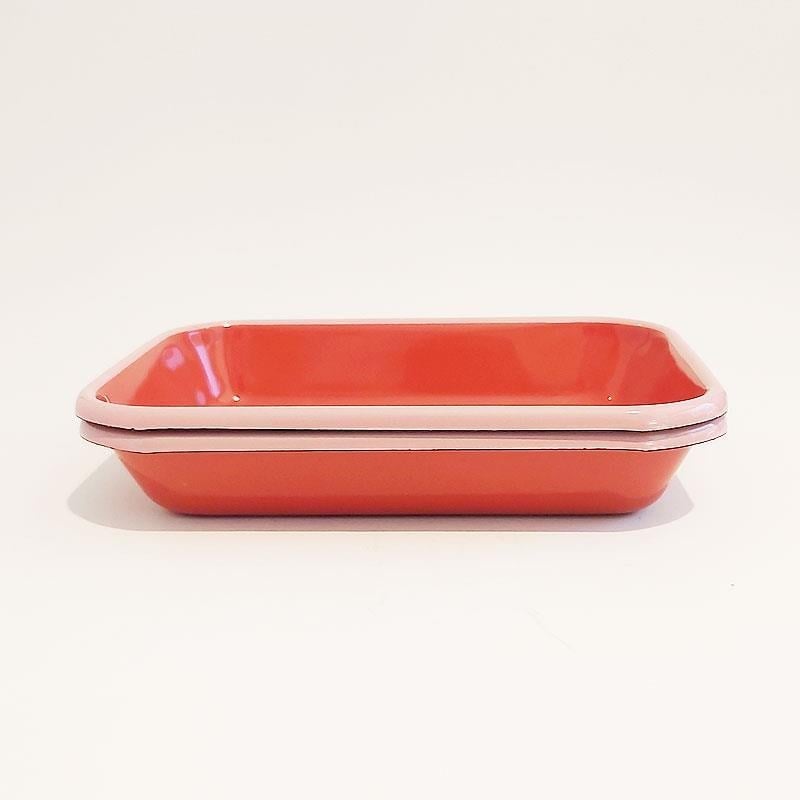 Emaye 2'li Meze Tabağı Kiremit 27 x 19 cm