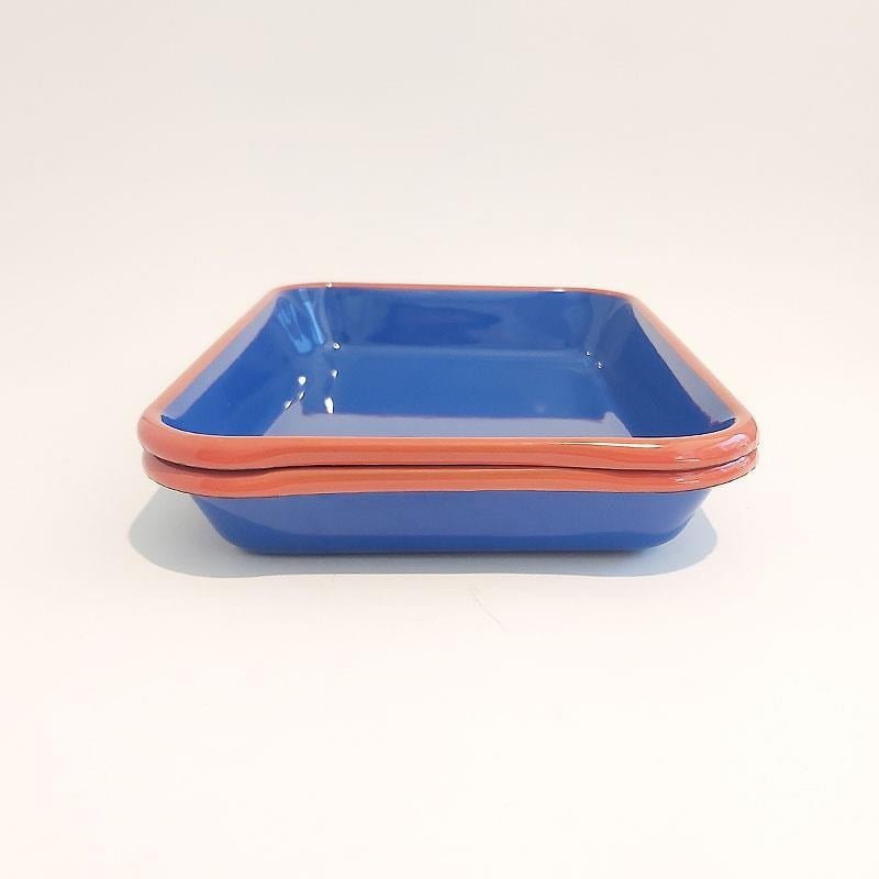 Emaye 2li Meze Tabağı Kobalt  27 x 19 cm