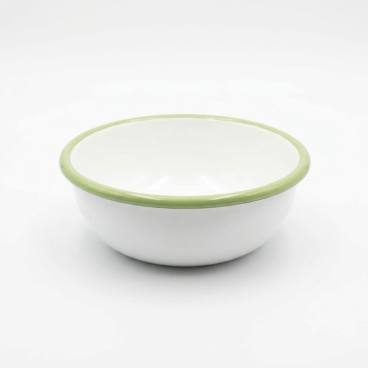 Emaye Kase 14 cm Beyaz Kordon Mint