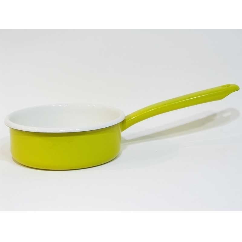 Emaye Metal Saplı Kaserol Sarı 16 cm