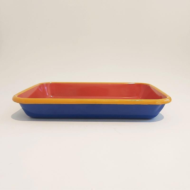 Emaye Meze Tabağı Kobalt Kiremit 27 x 19 cm