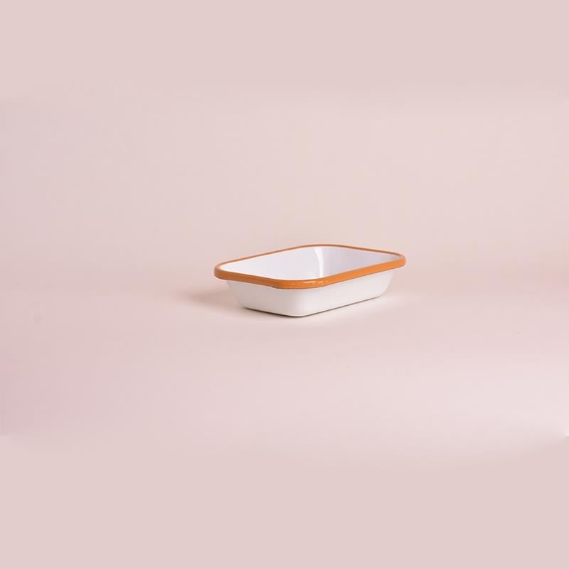 Emaye Meze Tabağı Sarı Bant 16 cm