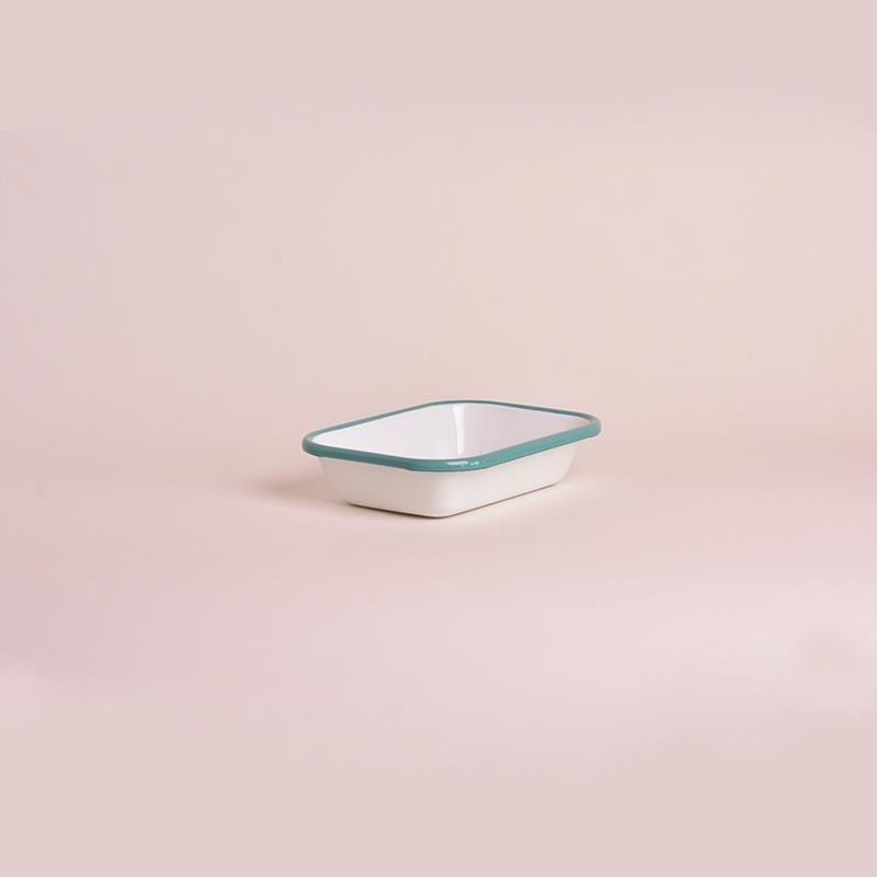 Emaye Meze Tabağı Turkuaz Bant 16 cm