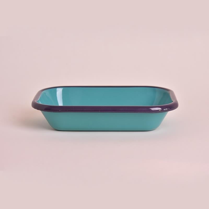 Emaye Meze Tabağı Turkuaz-Mor 16 cm