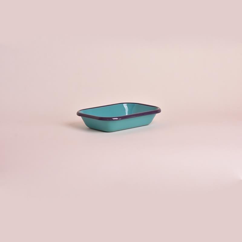 Emaye Meze Tabağı Turkuaz-Mor 16 cm