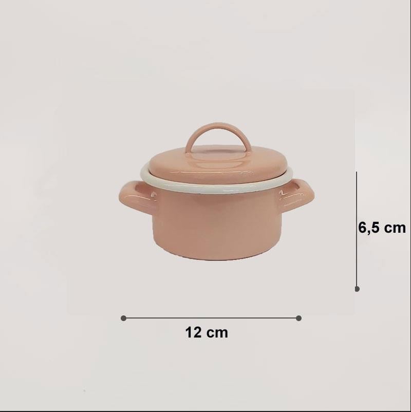 Emaye Mini Tencere 12 cm Yavruağzı