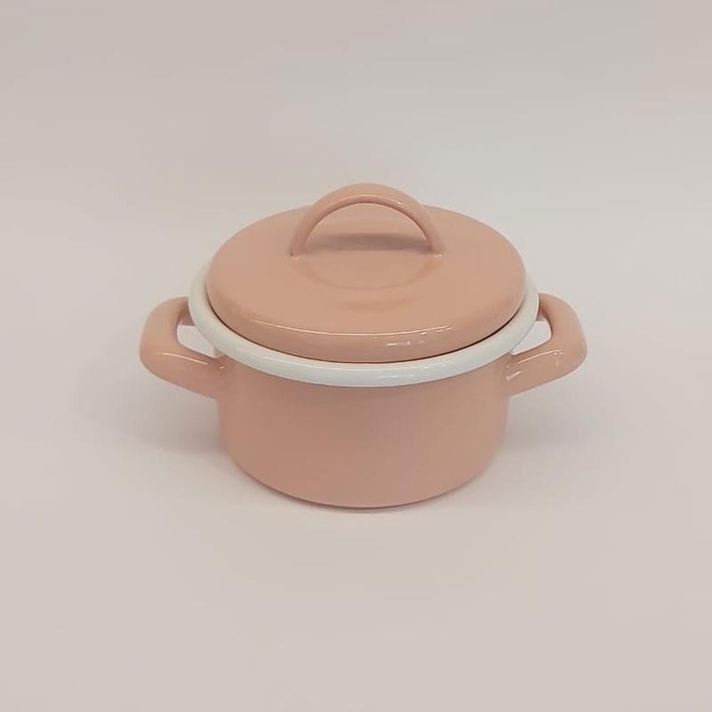 Emaye Mini Tencere 12 cm Yavruağzı