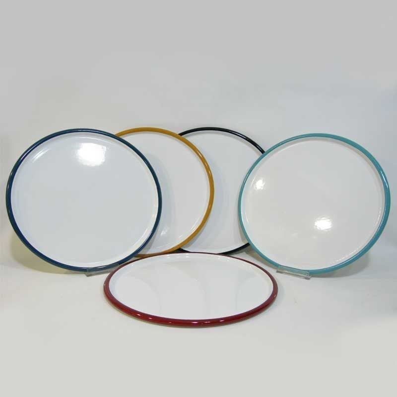 Emaye Pizza Tabağı 28 cm Oksit Sarı