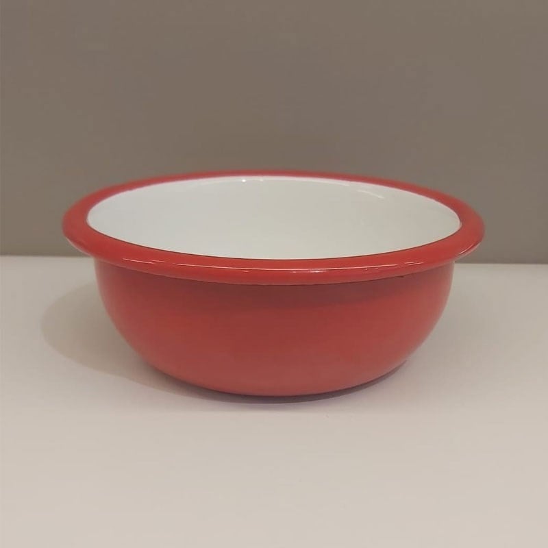 Emaye Renkli Kase 12 cm Kırmızı