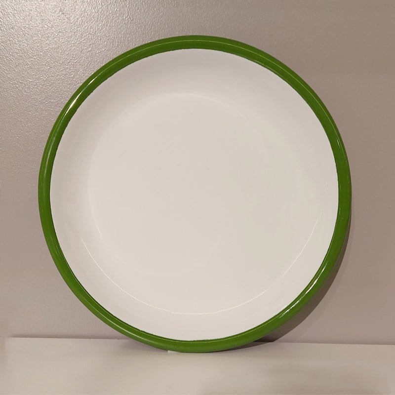 Emaye Tatlı Tabağı 17 cm Çimen Yeşili